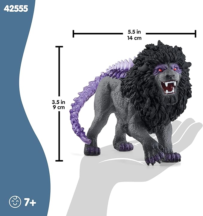 Schleich Eldrador Creatures - Mythical Shadow Lion Action Figure - Highly Detailed and Realistic Figurine Toy with Transparent Tail for Boys and Girls - Kids Ages 7+