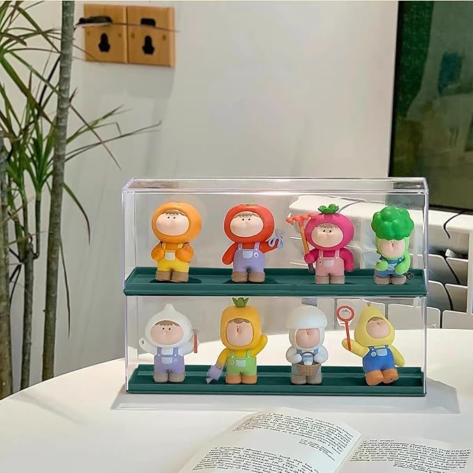 Clear Acrylic Display Case for Mini Pop Figures,Desktop Storage Cabinet Organizer for Doll Toy Collectibles, Action Figures, Mini Figurines Dustproof Protection