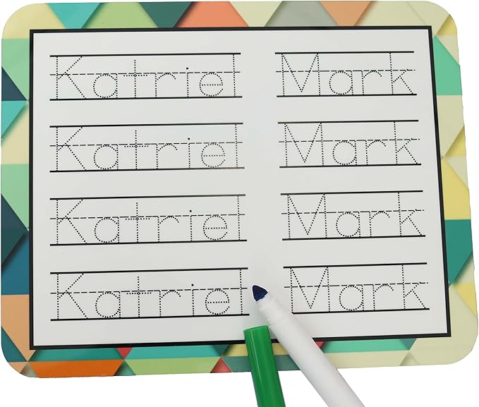 Personalized Name Trace Dry Erase Board, Reusable Custom Name Trace Board, Practice Trace Board, Handwriting Practice, Preschool Learning Education (8" x 10")