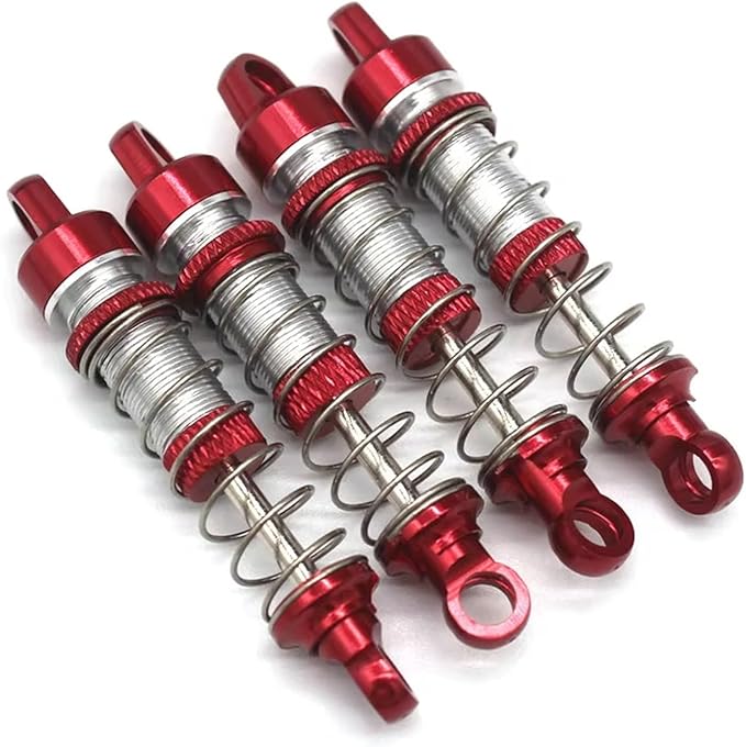 RC Spare Part Compatible With Mn78 For Mn168 1/12 Remote Control Vehicle Hill Bike Metal Upgrade Fittings Oil Pressure Shock Absorber(Red)