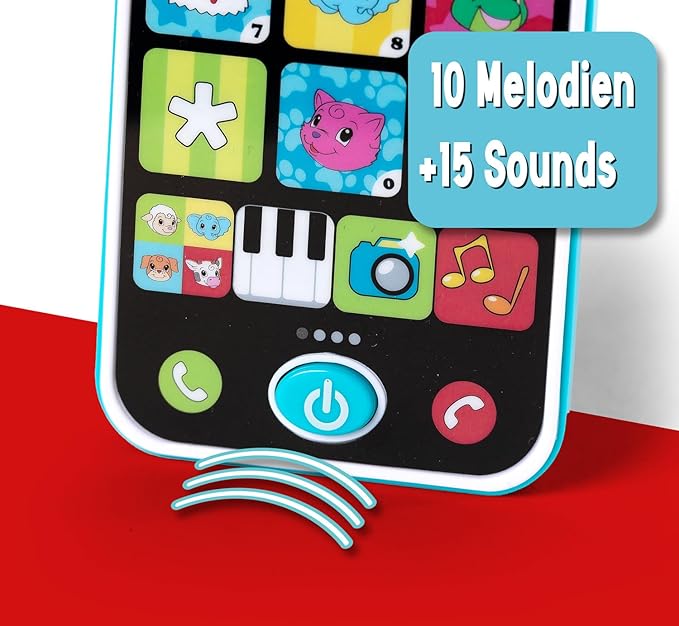 Simba ABC Smart Phone – Interactive Toy Phone with Light and Sound, Early Learning Toy for Toddlers, Baby Phone for Role Play, Colorful Design, Age 1+