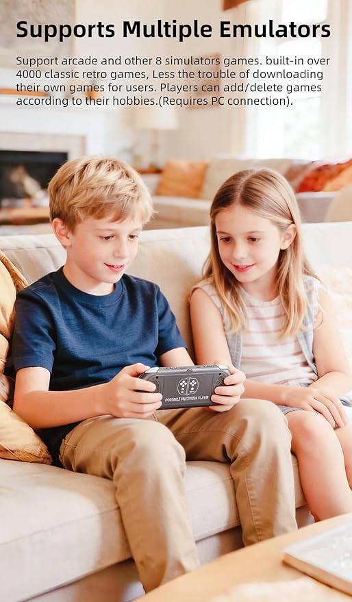 Multi-Function 5.1 Inch Video Game Console Built-in 4000 Retro Games Portable Handheld Support Arcade MAME Multiple Emulator Games Archiveable MP3/4 E-Book Men/Kids