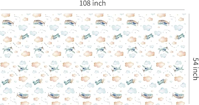 Airplane Party Decorations Tablecloth for Baby Shower Birthday - Disposable Airplane Birthday Party Supplies Tablecover - 3 Pack (54in x 108in)
