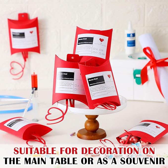 24 Pcs Nurse Graduation Gifts Bag Nurse Week Decorations Creative Craft Blood Bag for Medical Rn Grad Theme Party Doctor Birthday Party Supplies