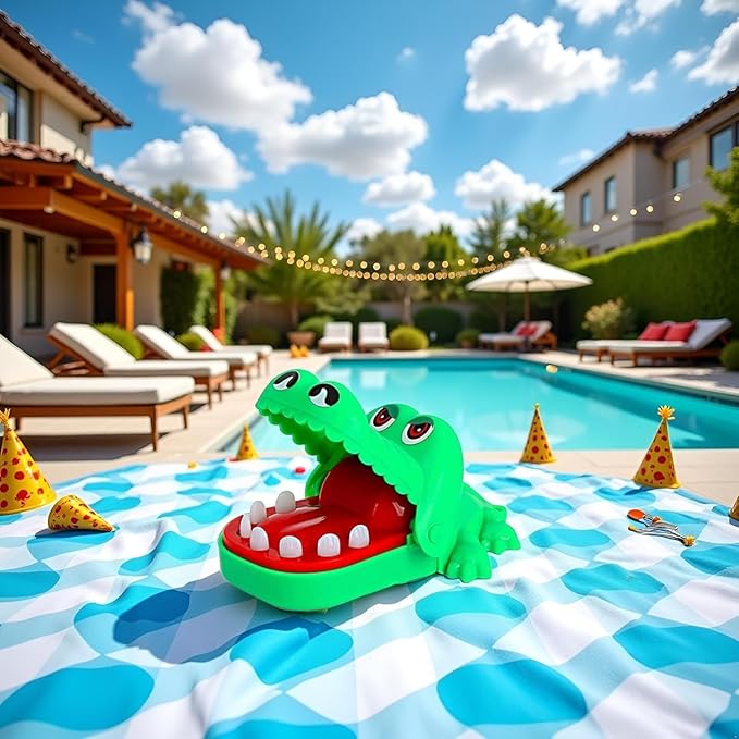 Green Crocodile Teeth Game for Crocodile Biting Finger Dentist Games, Mini Chomping Alligator Teeth Family Tabletop Party Decor Adult, Car Keychain