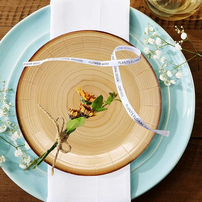40Pcs Wood Grain Party Supplies Wood Grain Paper Plates 7" Rustic Wood Slice Dessert Plates Camp-Fire Party Supplies Camping Woodland Animal Baby Shower Lumberjack Theme Birthday Part y Decorations