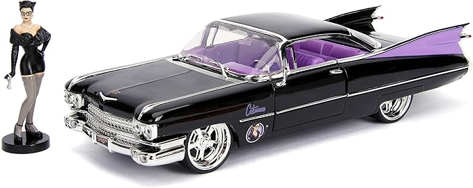 Jada DC Comics Bombshells Catwoman & 1959 Cadillac Die-cast Car, 1:24 Scale Vehicle & 2.75" Collectible Figurine 100% Metal