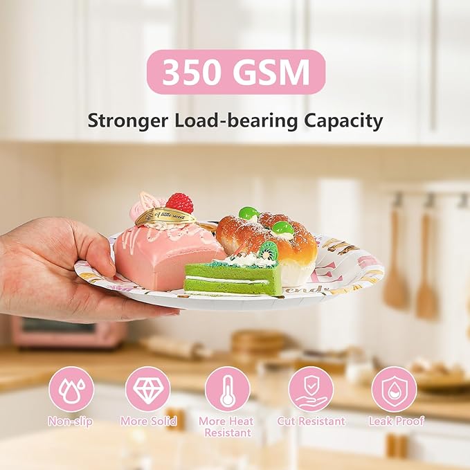96Pcs S'mores Camping Birthday Decorations Birthdays Are S’more Fun with Friends Plates and Napkins Pink Camping Theme Tableware Set for Girls Camper Campfire Bonfire Birthday Party Supplies Serves 24