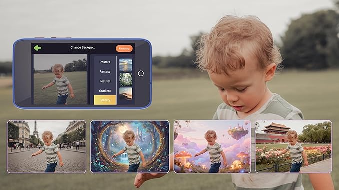 Kids AI Digital Camera with WiFi, 4" IPS Touch Screen, Photo Recognition & Dual Lens, 1080P HD Video Selfie, Educational Learning Toy for Boys Girls Ages 3-12, Christmas Birthday Gift Blue