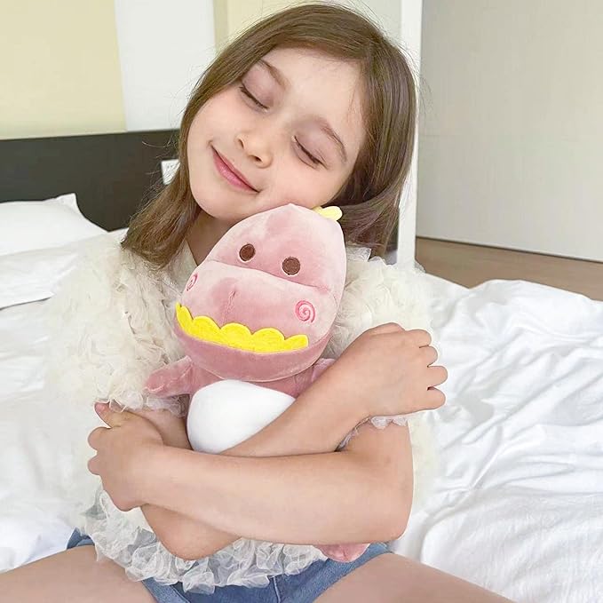 Dinosaur Stuffed Animal, 12in Pink T-Rex Plush Toy, Soft Dino Plushie for Kids Boys Girls