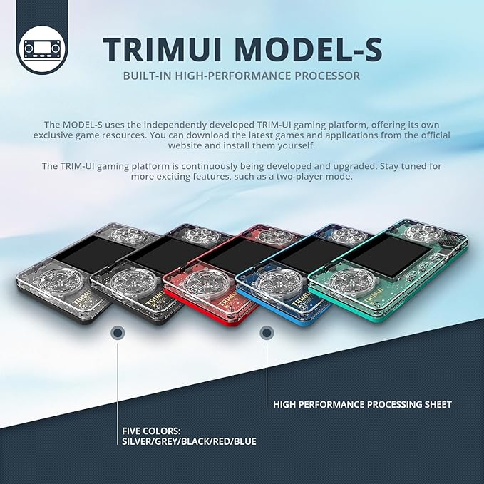 TRIMUI Model S Mini Handheld Game Console, 2 inch IPS Screen, Retro Video Game, Metal, ARM628 Processor (Red-32GB)