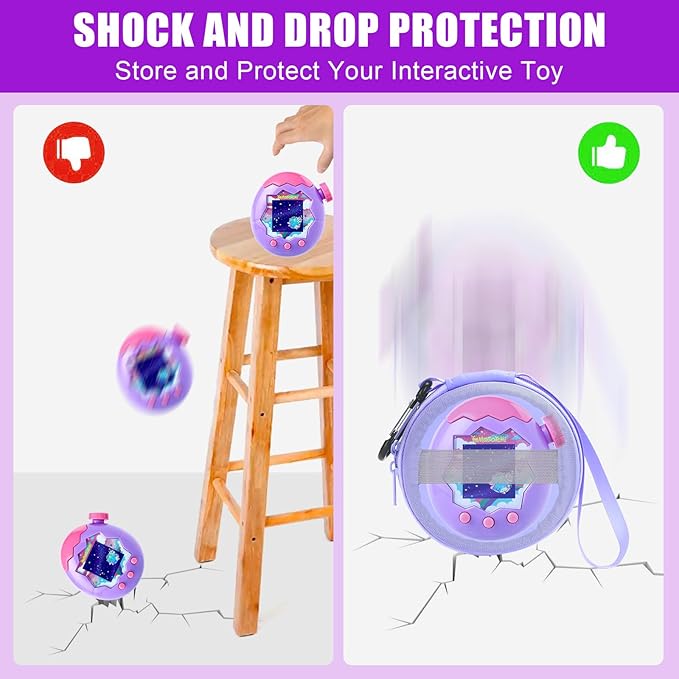 YouKnow Hard Case for Tamagotchi Paradise Electronic Virtual Pet Game Machine with Carabiner (Only Case) (Purple)