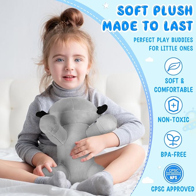 10.8 inch Plush Axolotl Stuffed Animal, Axolotl Plush Toys, Cute Stuffed Cotton Plush Pillow Kawaii Salamander Gifts for Girls & Boys, Plushies has (Gray Axolotl Plush)