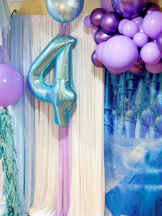 40 Inch Large Numbers Balloon, 4 Pastel Blue Ballon for 4th 14 40 44 Birthday Party, Balloon 4 Number for Graduations Wedding Supplies