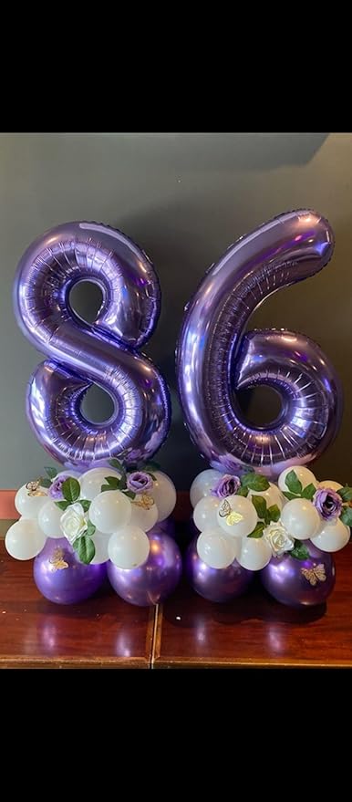 40 Inch Balloon Purple Number 6 Big Foil Helium Number Balloons Giant Mylar Number 6 Balloons 16 60 66 Birthday Anniversary Party Decorations Supplies