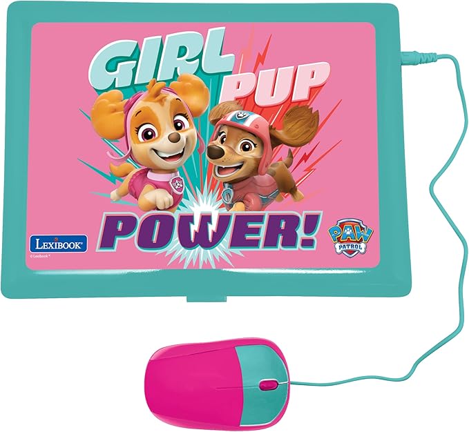 Lexibook, Paw Patrol, Educational and Bilingual Laptop in English/Spanish, Toy for Children with 124 Activities to Learn, Play Games and Music, Pink, JC598PAGi2