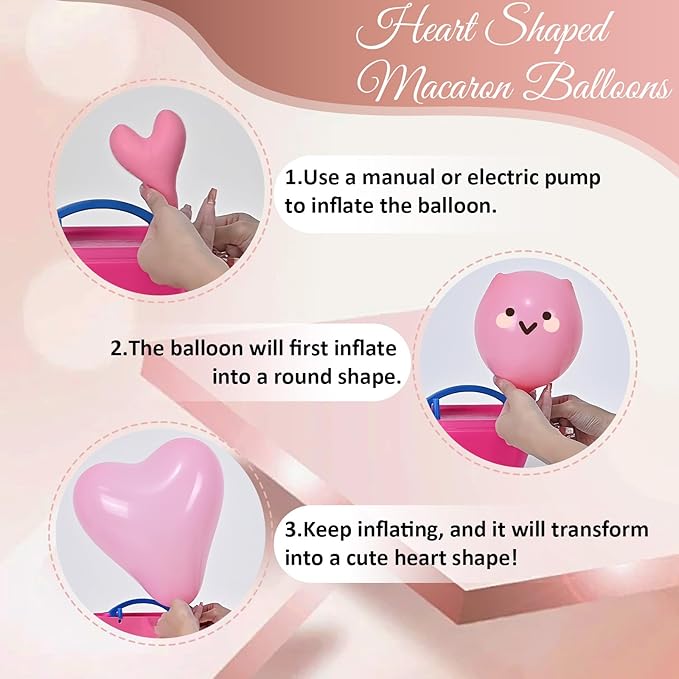Metallic Hot Pink Magenta Purple Bonfetti Balloons - 12 Inch Pink Heart Balloons for Girls Princess Happy Birthday Party Decorations Baby Shower
