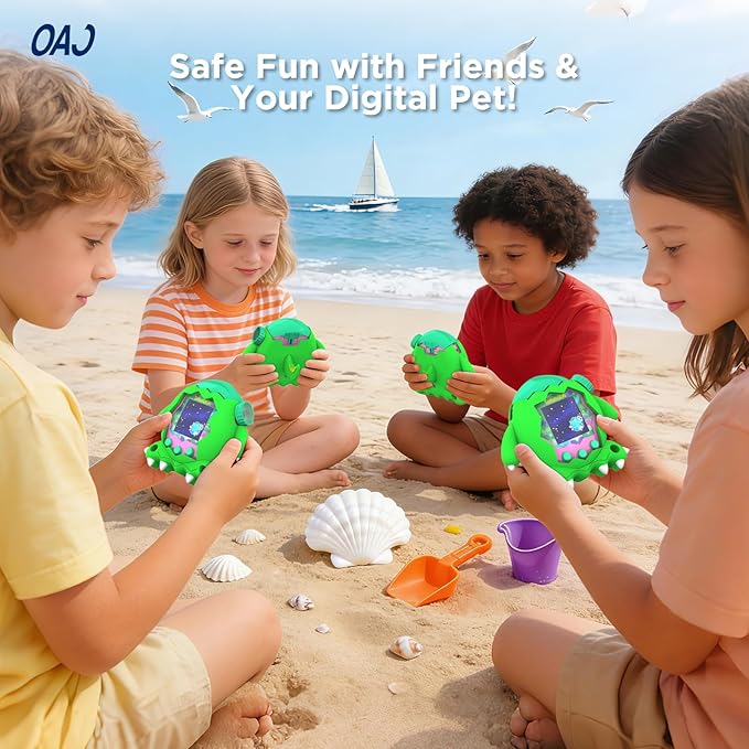 OAJ Silicone case for Tamagotchi Paradise Interactive Toy Digital Pet with Lanyard , Cute Dinosaur Cover Compatible with Tamagotchi Paradise Electronic Pet.