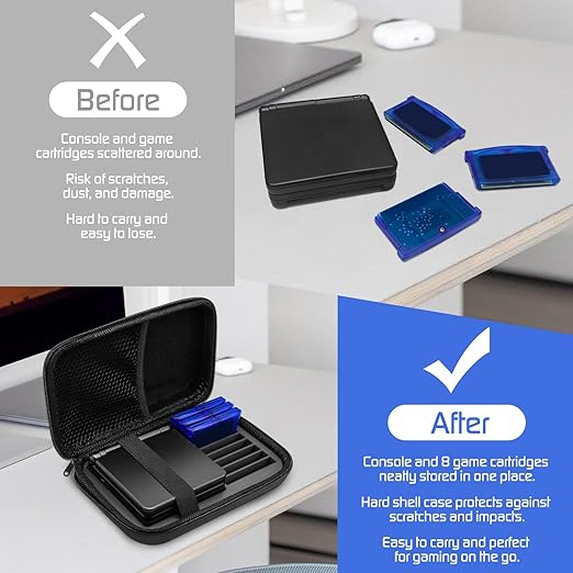 DPVPER Carrying Case for Gameboy Advance SP, Accessories for GBA SP, Hard Storage Portable Bag for GBA SP - Holds 8 Games