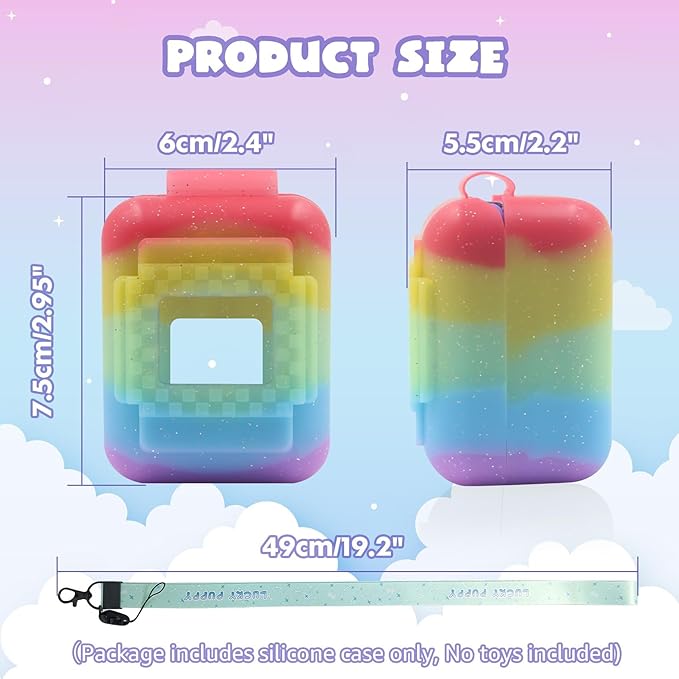 Silicone Cover Case for Bitzee Interactive Toy Digital Pet, Silicone Protective Case for Bitzee Virtual Electronic Pets, Digital Pet Case Accessories for Bitzee with Lanyard,Color (Case Only)