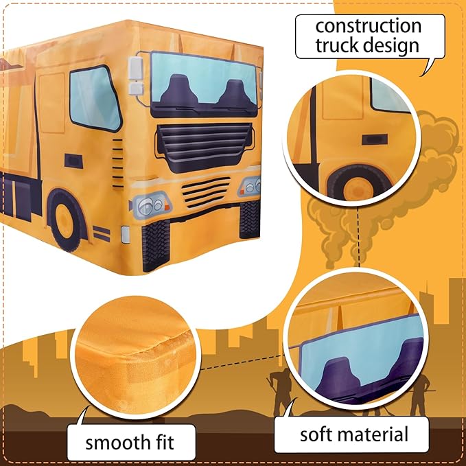 8Ft Construction Vehicle Table Cloth,Construction Birthday Decorations for Kids' Boys' Party Decorations, Baby Shower Birthday Party Supplies