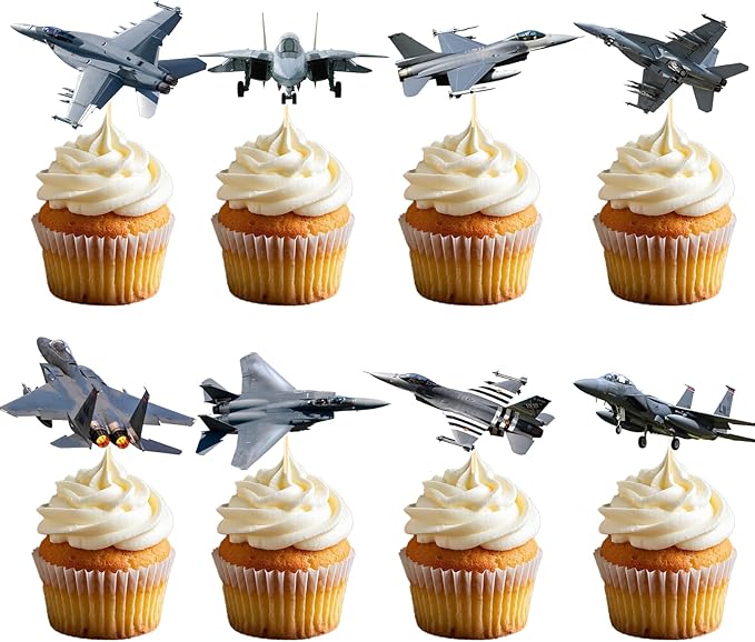 Airplane Birthday Party Decorations - 40PCS Airplane Cupcake Toppers Bday Decoration Cupcake Picks Decor Baby Shower Supplies