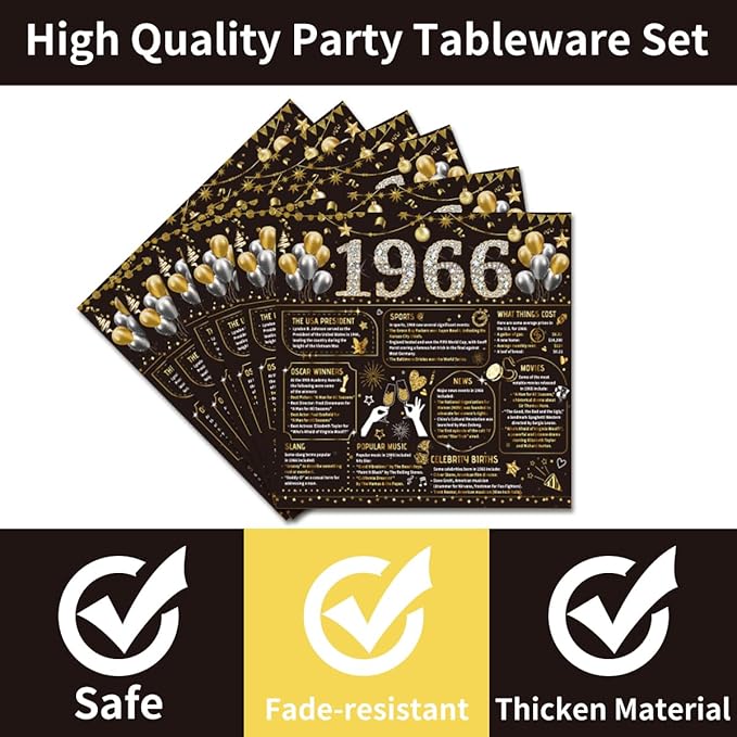 96PCS 60th Birthday Plates and Napkins Party Supplies 60th Birthday Decorations for Women Men 60th Anniversary Decorations Cheers to 60 Years Vintage Tableware Sets Serve 24 Guests