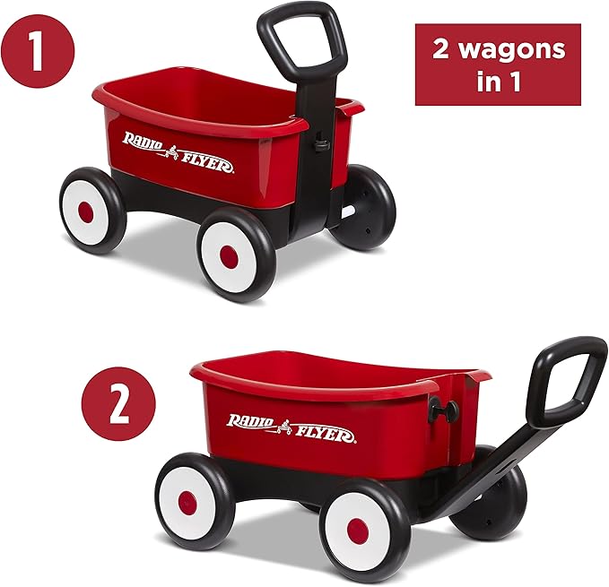 Radio Flyer My First Wagon, Push and Pull Toy Cart for Toddlers 1-4, Provides Walking Balance and Confidence Amazon Exclusive