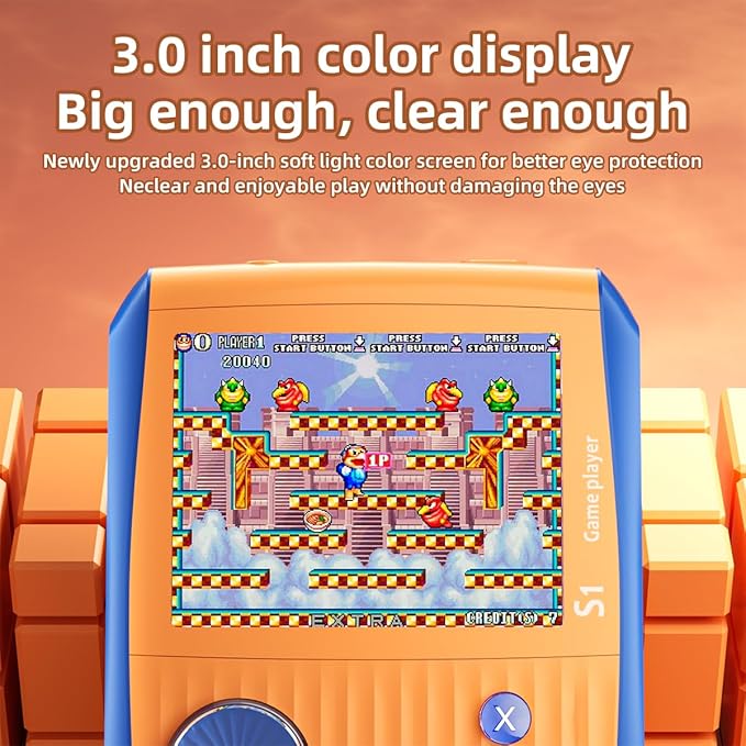 Portable Handheld Games Retro Mini Video Games，Handheld Game Console with 666 Classical FC Game 3.0" Color Screen，Birthday for Boys Girls and Adults (S1-Orange)
