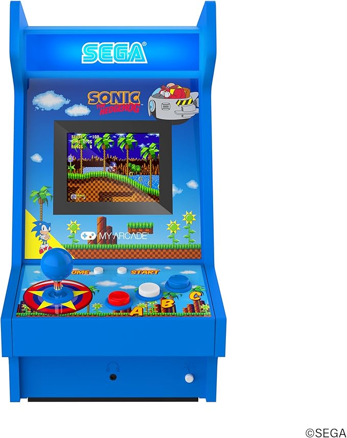 My Arcade Sonic The Hedgehog Mighty Player: Sega Retro Arcades, Sonic Countertop Video Game, 4 Classic Sega Games in 1