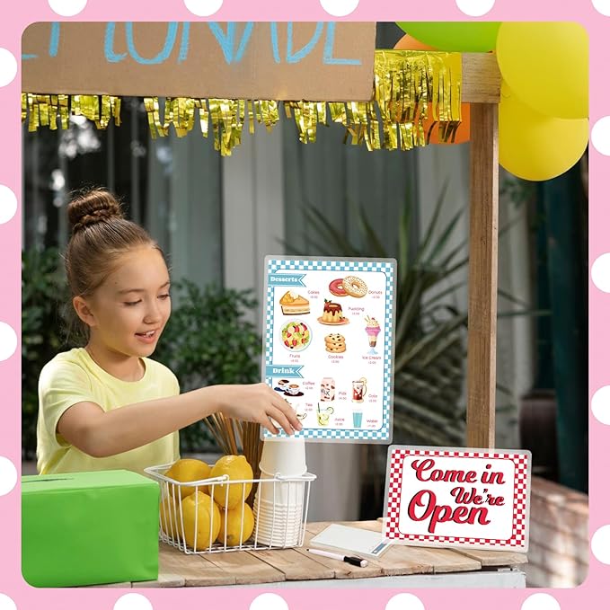 Diner Restaurant Play Set Food Play Kitchen Accessories Restaurant Toy Set 2 Double Sided Restaurant Menu Pen Waiters Order 60Page Receipt Book Pretend Play Set Role Play Accessories Total of 4
