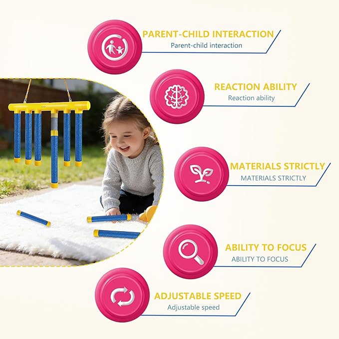 2026 Reflective Drop Stick Challenge Game - Hand-Eye Coordination Reflex Training Toy with 3 Adjustable Speed Modes - Engaging Catching Sticks Game for All Ages