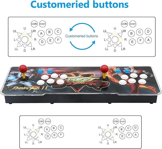 30000 Games in 1 Arcade Game Console ,Pandora Treasure 3D Double Stick,30000 Classic Arcade Games,Search Game, Support 3D,Favorite List, 4 Players Online,1280X720 Full HD Video