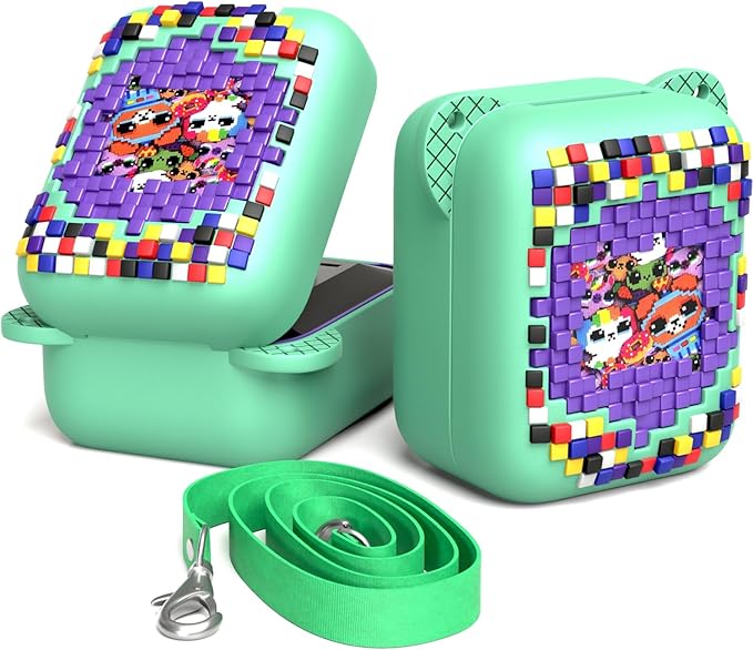 Rome Tech Silicone Case for Bitzee Interactive Toy Digital Pet and Case - 2 IN 1 Protective Cover + Lanyard for Bitzee Pet Toy - Green