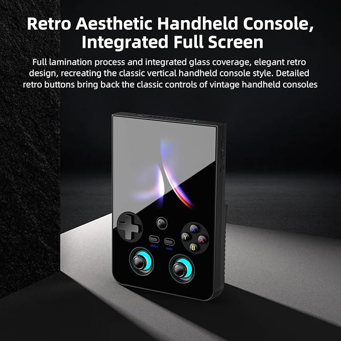 Anbernic RG477V Retro Handheld Game Console , 4.7 Inch Touch Screen Android 14 System Support WiFi 6E Bluetooth 5.3 Dimensity 8300 Processor 8+128GB(Black)
