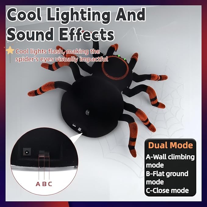 Wall Climbing Spider,Rc Car Toys for Kids,Remote Control Cars,Wall Crawler Robot Spider,Fun Kids Toys,Cool Prank Gadgets 2025,Halloween Christmas Birthday Gifts for Boys Girls Teens