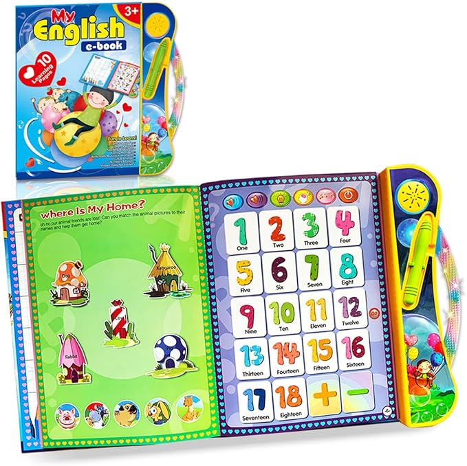 ABC Sound Books Interactive Electronic Learning Books for Toddlers with Alphabet, Numbers, Animals, Music, Games Educational Toys for Preschool Children