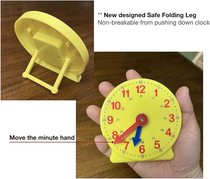 Learning Clock for Kids, Student Learning Clocks Teaching Time 12/24 Hours Geared Clock 4+Years Seller