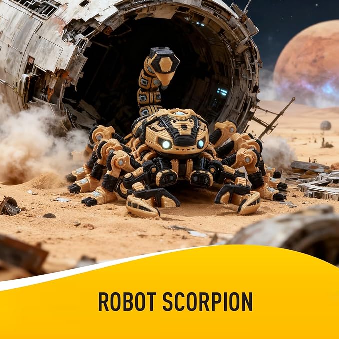 3D Printed Robotic Scorpion Figure – Steampunk and Cyberpunk Mechanical Sci-Fi Design, Movable Limbs and Tail