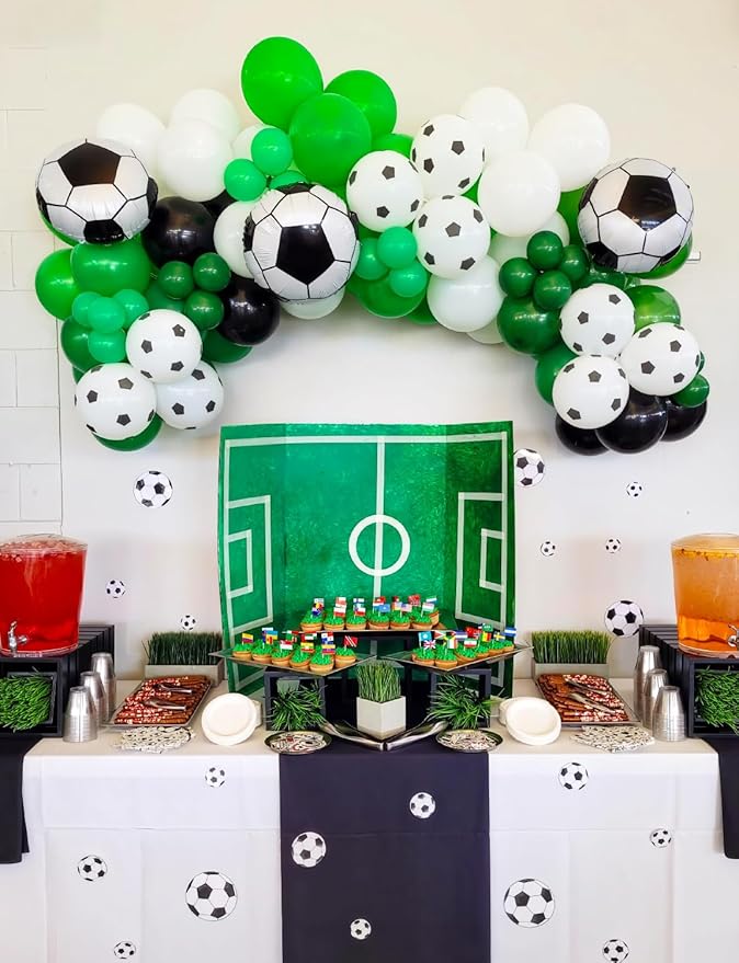 Soccer Balloons, 50Pcs Black and White Soccer Printed Balloons 12 Inch Latex Balloons for Boys Birthday Party, Game Day Decorations, Sports Theme Party Supplies