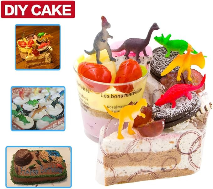 82 Piece Mini Dinosaur Toy Set for Dino Party Favor Supplies Birthday Cupcake Toppers - Assorted Vinyl Plastic Figure Toys for Kids Toddler Pinata Filler School Carnival Prize Bulk Goodie Bag Stuffers