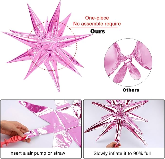 Hot Pink Birthday Decorations for Women Girls, 85pcs Happy Birthday Decor Silver Party Decoration Foil Star Balloons Curtains Banner Tablecloth Light Pink Party Supplies 13th 16th 18th 21st