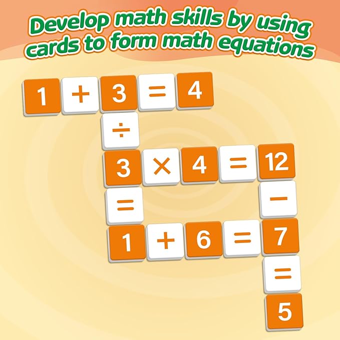 Math Manipulatives & Flash Cards - Addition, Subtraction, Multiplication & Division Learning Games for Kids - Travel & Homeschool Must Haves