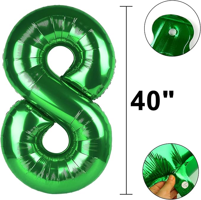 40 Inch Green Number 28 Digital Balloon,Jumbo Mylar Foil Helium Balloon for 28 Balloons for Birthday Party,Wedding Anniversary Party Decorations