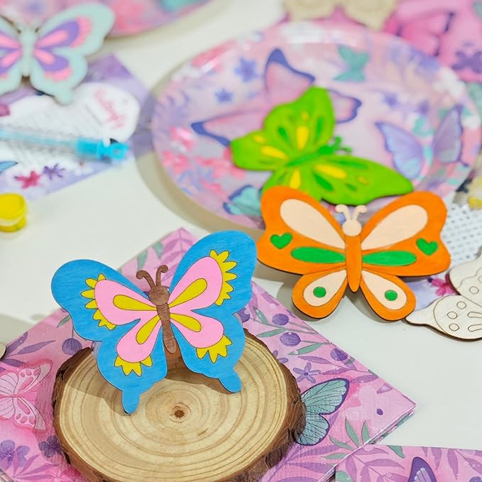 Butterfly Party Favors - 12 PCS Butterfly Birthday Party Supplies - Butterfly Bubbles & Paint Crafts - Butterfly Birthday Decorations Goodie Bags Gifts Prizes for Kids Girls Toddler