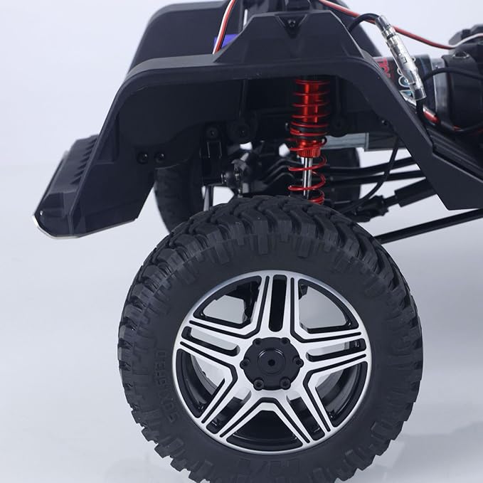 1/8 Remote Control Off Road Vehicle Portal Axle Differential Lock AWD 2Speed Gearbox 775 Brushed Motor PNP Model Crawler Car(Grey)