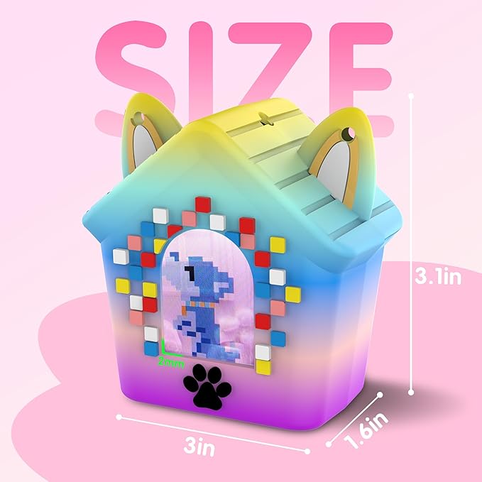 Silicone Case for Bitzee Doghouse Interactive Digital Pet, Shockproof Protective Cover for Doghouse Bitzee Virtual Electronic Pets Accessories with Lanyard (Rainbow)
