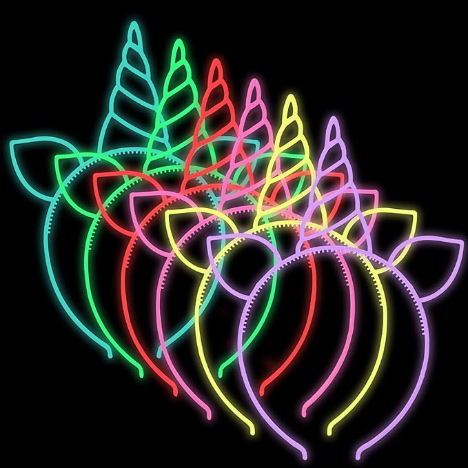 Glow in The Dark Party Supplies Cat Ear Crown Heads for Birthday Party Halloween Party