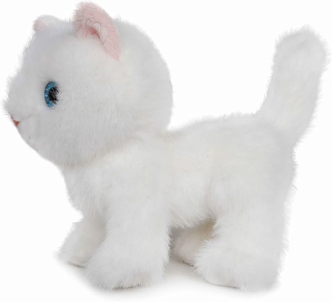 Ice King Bear Fluffy Little Cat Stuffed Animal Small Plush Toy 6 Inches (White)