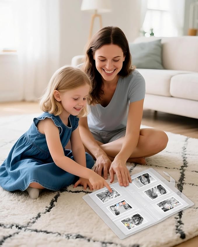 OTJ 12 Rolls Instant Print Camera for Kids Refill Print Paper Thermal Print Paper Rolls - Photo Album 2.5x3.5 Picture Holder Book Holds 120 Horizontal Photos DIY Picture Albums